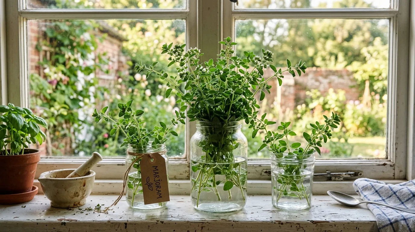 Marjoram in Clear Glass Jars